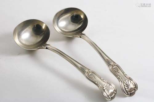 A pair of victorian king's pattern sauce ladles
