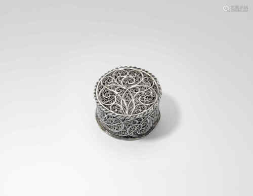 A charles ii silver filigree patch or pouncet box