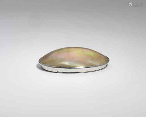 A george iii / iv scottish provincial silver mounted mother of pearl shell snuff