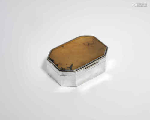 An early george iv provincial silver mounted hardstone snuff box of canted