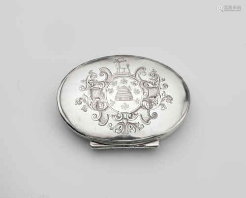 A george i silver oval snuff box