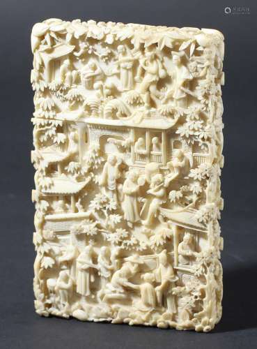 Chinese canton ivory card case,