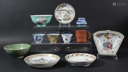 Collection of chinese ceramics,various dates and styles, to include blue and