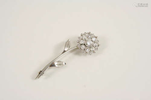 A diamond foliate brooch