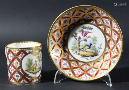 Sevres can and saucer,