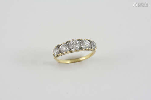A diamond five stone ring