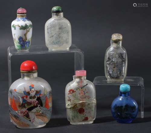 Collection of chinese interior painted snuff bottles,19th and 20th century,