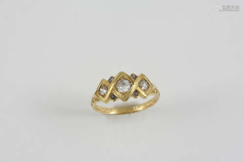 A victorian diamond three stone ring