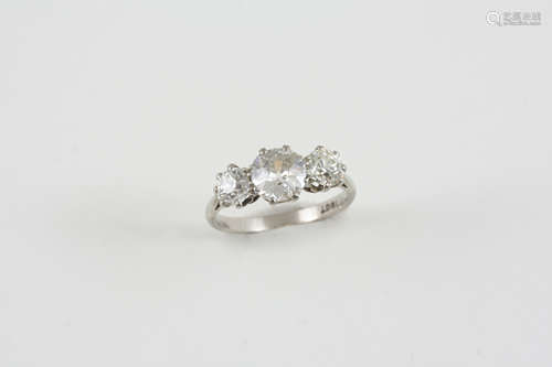 A diamond three stone ring