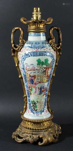 Chinese famille rose vase,probably 19th century, of inverted baluster form,