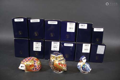 Collection of royal crown derby paperweights