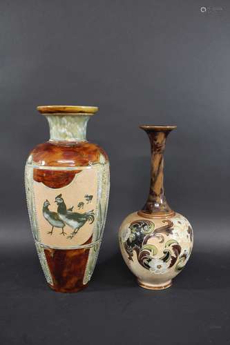 Large doulton lambeth vase - florence barlow