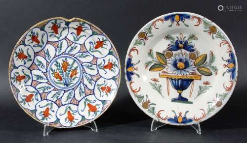 English delft plate,mid 18th century, bristol or london, painted with persian