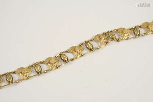 A gold coffee bean bracelet