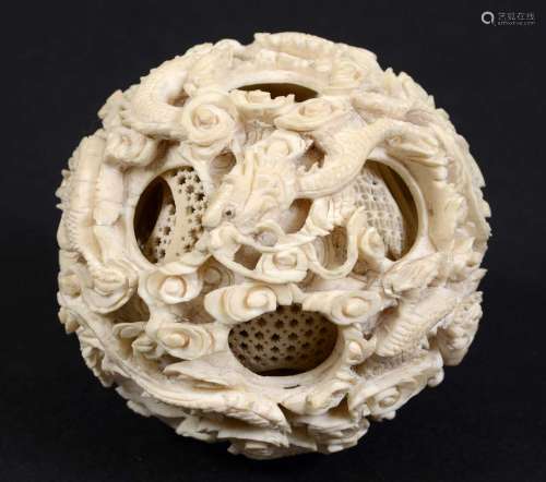 Chinese canton ivory puzzle ball,