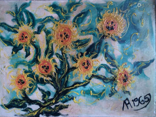 阿凡迪 热情的花朵 布面油画