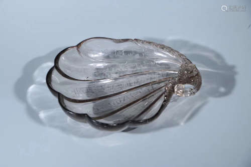 A CRYSTAL CASTED SHELL SHAPED PLATE