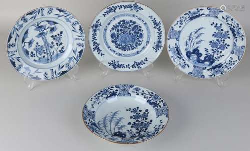 Four times 18th century Chinese porcelain plates with