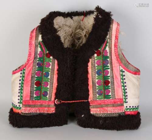 Antique leather costumes Slavic child's shoe. Size: 41