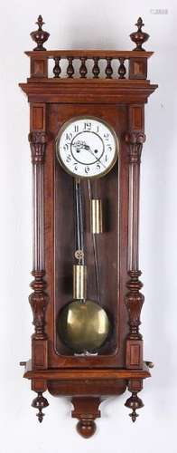 Large antique walnut Viennese regulator. Circa 1880.