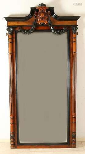 Large 19th century Dutch walnut William III mirror with