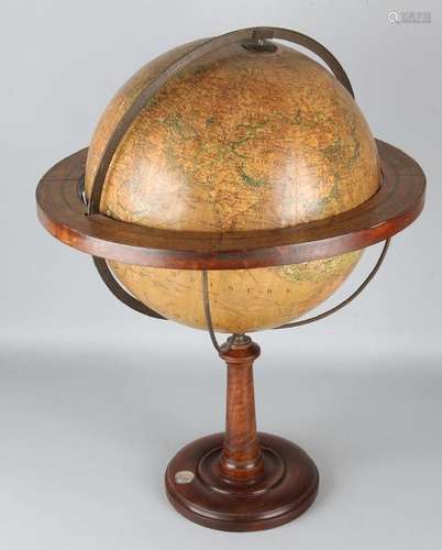 Beautiful 19th century autographed earth globe by dr.