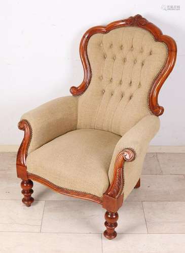 19th Century English mahogany Victorian voltaire with