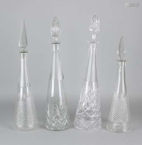 Four times various old / antique crystal glass