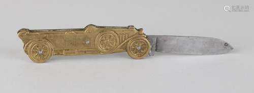 Antique brass oldtimer pocket knife with convertible.