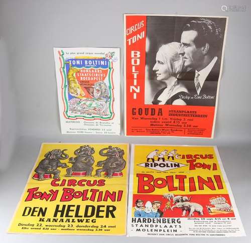 Four antiquarian posters by Circus Toni Boltini.