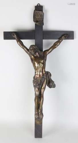 Great 19th century Holy Cross with large solid bronze