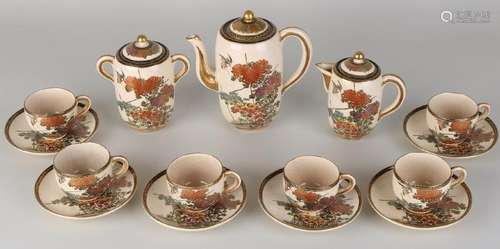 Cute old Japanese Satsuma ceramic tea set. Circa 1930.