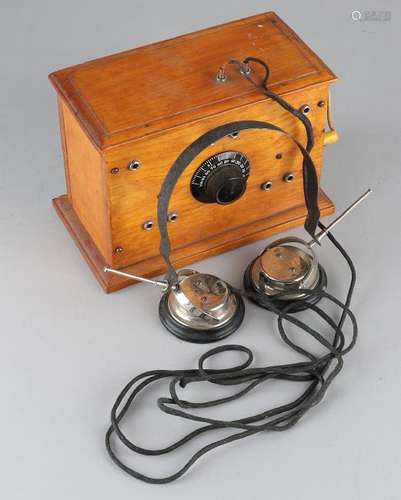 Antique German transmitter equipment with headphones