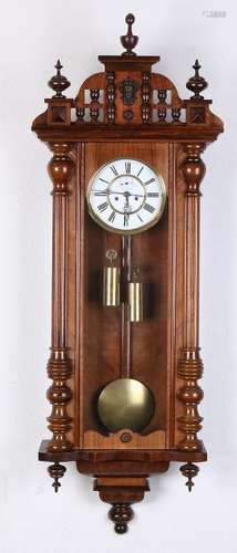 Large antique walnut regulator with decentral second