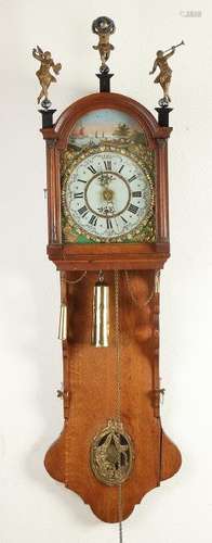 19th Century Dutch oak Frisian tail clock with