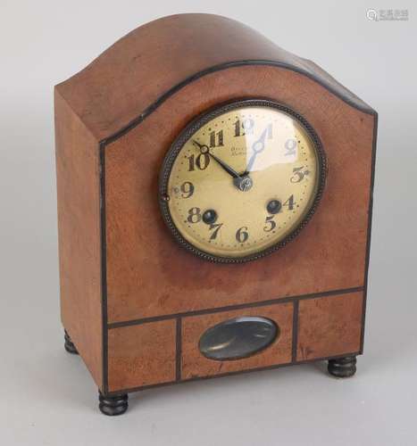 Carrot nut table clock. Circa 1915. With eight-day