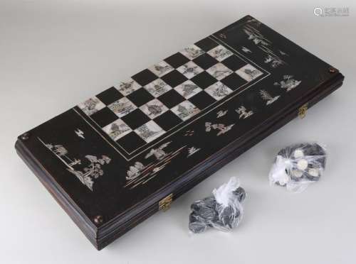 Large old Chinese dam / backgammon game with