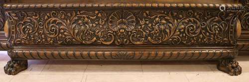 Very large antique walnut Italian Renaissance-style