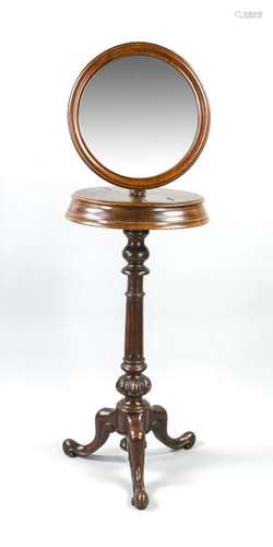 19th Century rootnut shaving mirror with storage