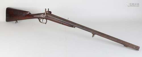 Early 19th century double-barreled hunting rifle with