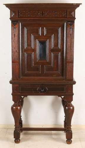 19th Century oak Neo Renaissance cabinet, one door with