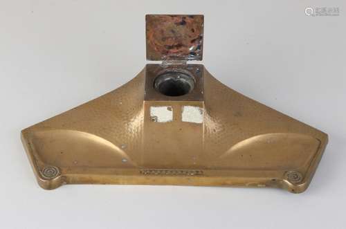 Antique brass Art Deco inkwell. Germany WMF Circa 1920.