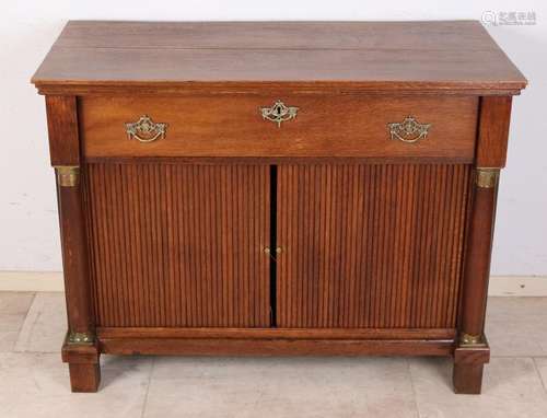 Dutch oak Louis Seize penant jalouzie cabinet with