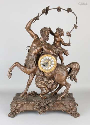 Large antique French pendulum with centaur, grape and