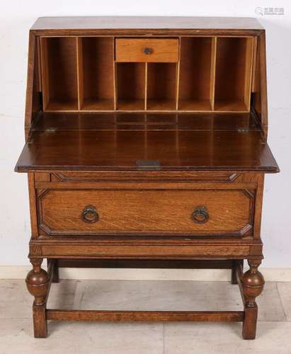 Antique English writing secretary with original