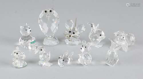 Lot various crystal figurines, including Swarovski.