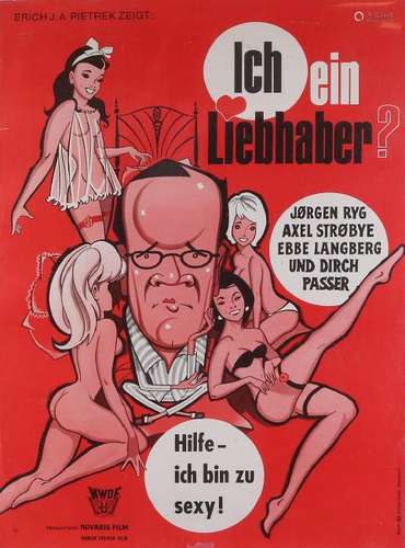 Five old German cinema posters. Consisting of: Ich ein