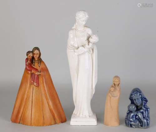 Four old various Maria sculptures. Among others: