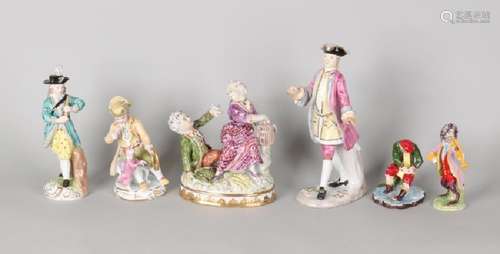 Six German porcelain figures. 20th century. Fü