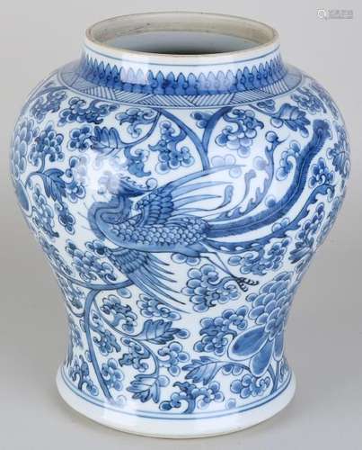 Old Chinese porcelain vase with phenix and floral